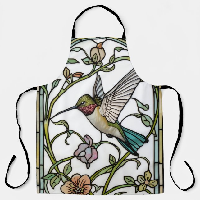 Tablier Élégante illustration de colibri botanique boho ch (Recto)