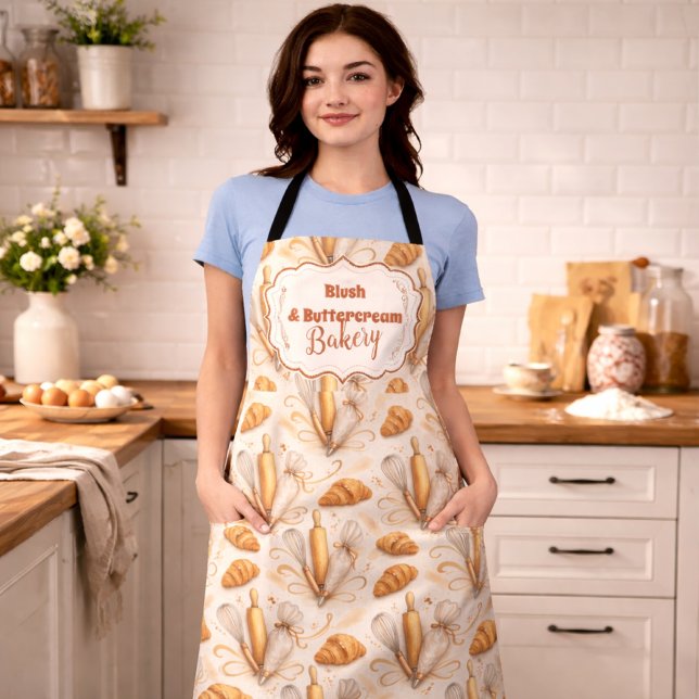 Tablier Élégante Marque de Boulangerie Pastel (Créateur téléchargé)