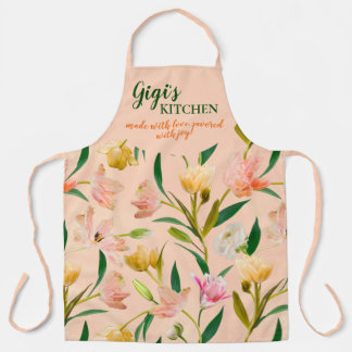 Tablier Elégante Pêche Gigis Cuisine Ressort Motif Floral