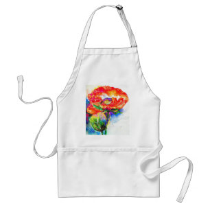 Tablier Elégante peinture abstraite à l'aquarelle rouge