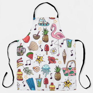 Tablier Eléments d'été Vintage Motif sans couture