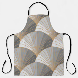Tablier Éléments gris avec contour doré. motif sans soudur
