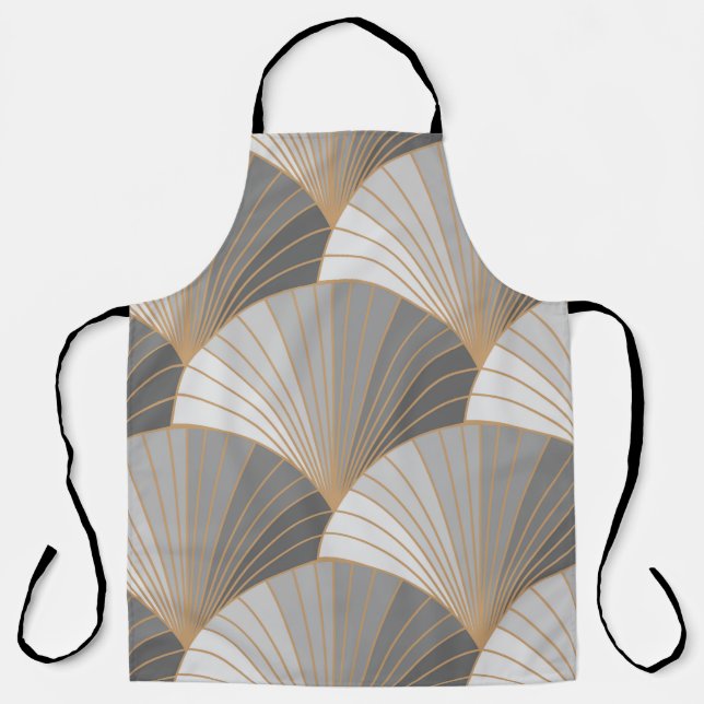Tablier Éléments gris avec contour doré. motif sans soudur (Recto)