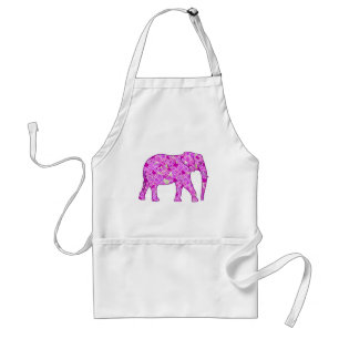 Tablier Eléphant à fleurs - orchidée et magenta