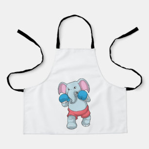 Tablier Eléphant à la boxe avec gants de boxe