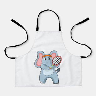Tablier Elephant au Tennis avec raquette de tennis