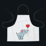 Tablier Eléphant avec ballon cardiaque<br><div class="desc">Ce design est le cadeau idéal pour un anniversaire,  Noël et d'autres célébrations. Il convient aux femmes,  aux hommes et aux enfants.</div>