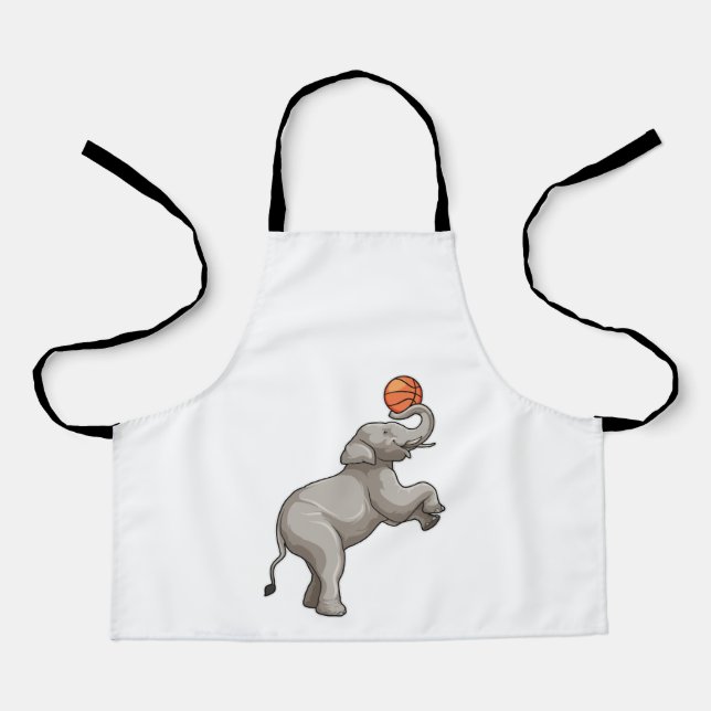 Tablier Elephant avec basket-ball (Recto)