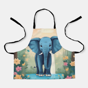 Tablier Eléphant Bébé Bleu Whimsical,