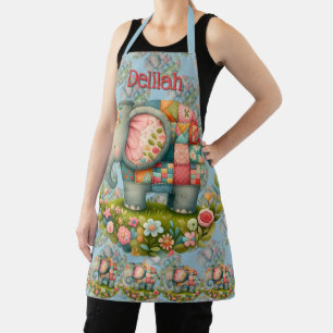 Tablier Éléphant de patchwork au charme floral de prairie