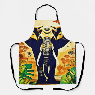 Tablier Eléphant Portrait Vue Jungle