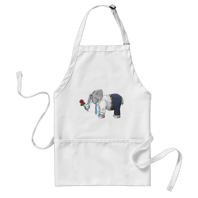 Tablier Éléphant Romantique de la Saint-Valentin (Devant)