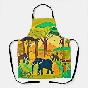 Tablier Elephant Savanna Jungle Art