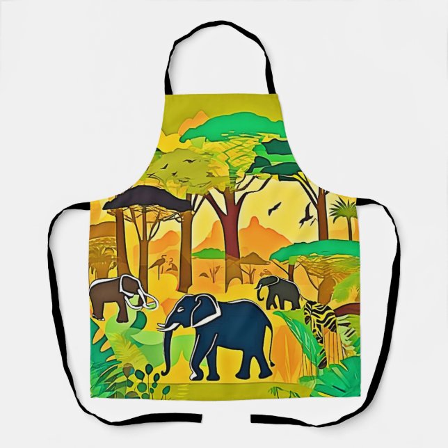 Tablier Elephant Savanna Jungle Art (Recto)