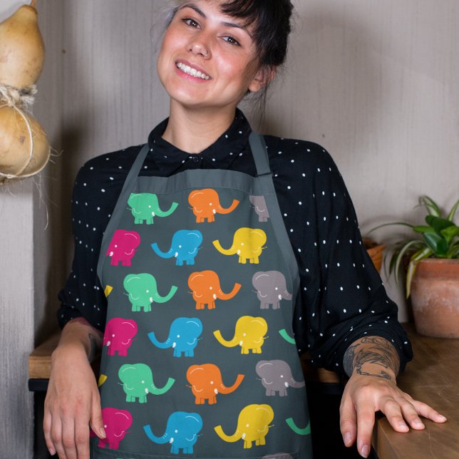 Tablier Eléphants colorés (Créateur téléchargé)