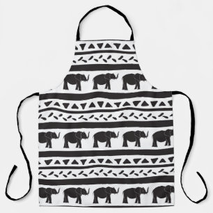 Tablier Eléphants, lignes, triangles, sans couture décorat