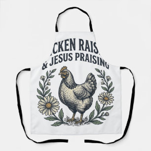 Tablier Élevage de poulets et louange à Jésus vintage poul