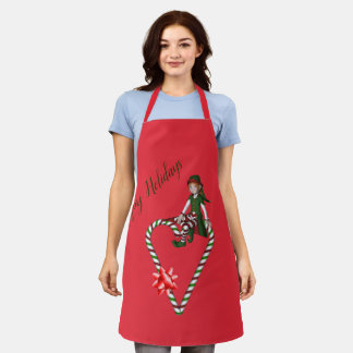 Tablier Elf Sucre de canne Coeur mignon Noël