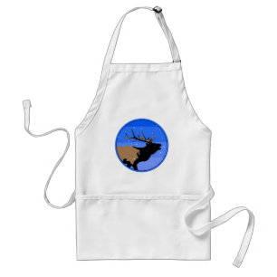 Tablier Elk bouillonnant en hiver - Art original de la fau