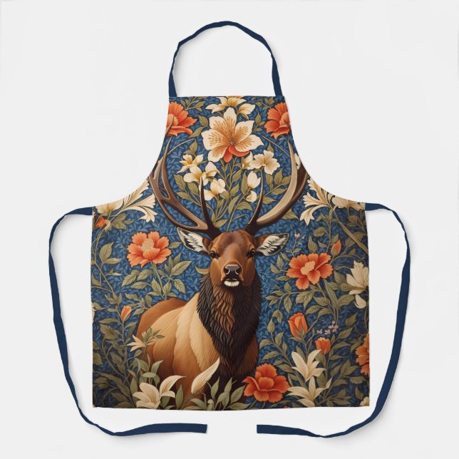 Tablier Elk élégant William Morris Inspiré Floral (Recto)