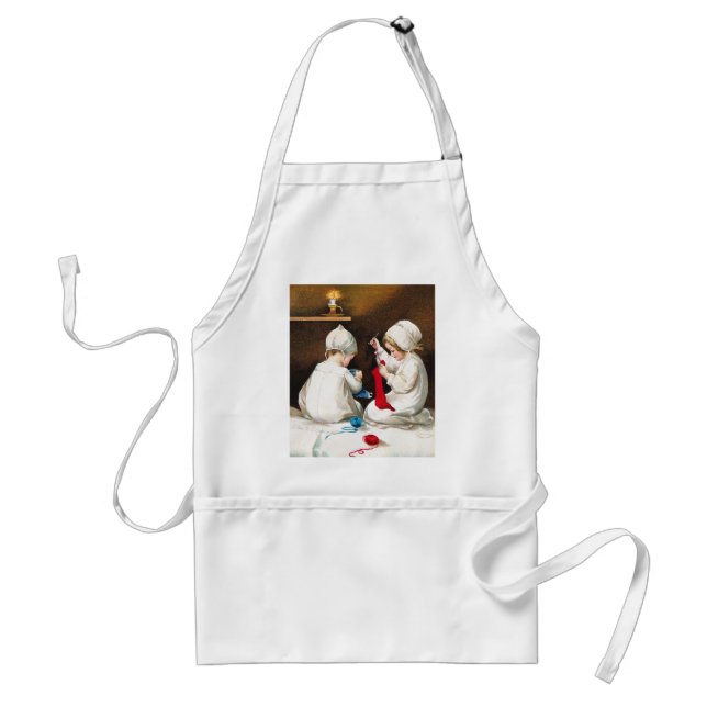 Tablier Ellen H. Clapsaddle : Filles piquant des bas (Devant)