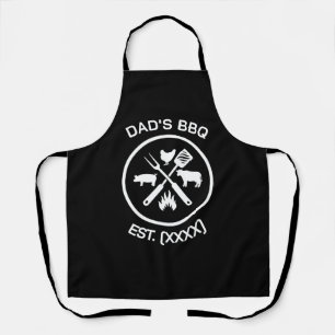 Tablier Emblème de BBQ de Papa avec Année de Création