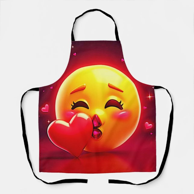 Tablier Emoji Bisou : Amour et Cœurs Art (Recto)