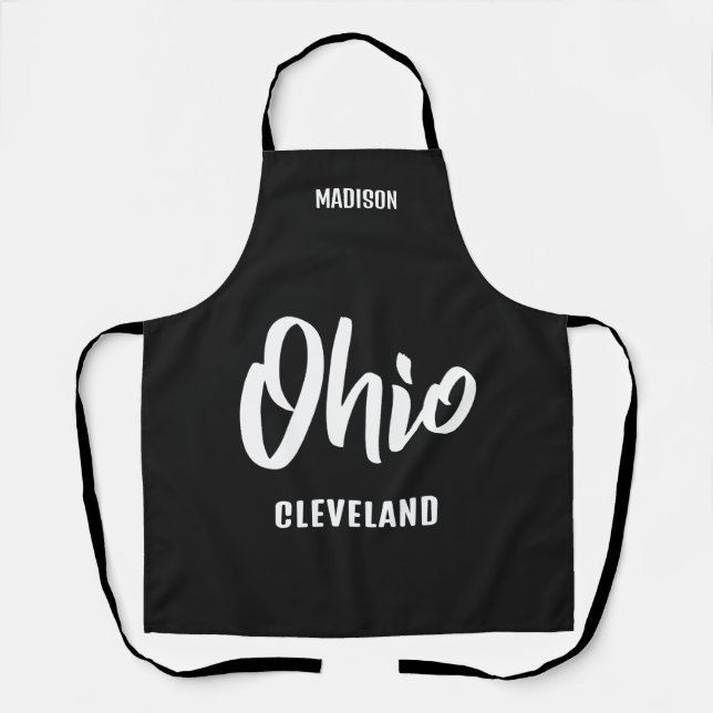 Tablier Emplacement personnalisé, nom et couleur Ohio (Recto)