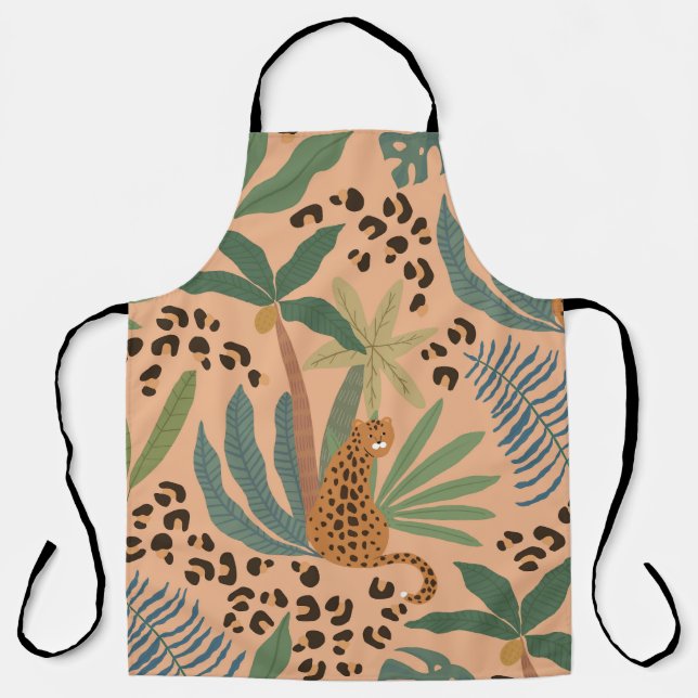 Tablier Empreinte de léopard de la jungle : motif sans cou (Recto)