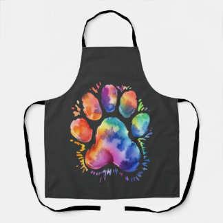 Tablier Empreinte de patte de chien tye die pour amoureux 