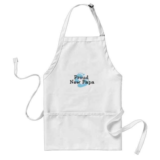 Tablier Empreintes de pied de bébé de nouveau papa fier (Devant)