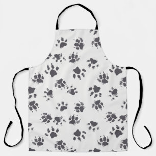 Tablier Empreintes Paw : Chien Monochrome Sans Seamless.