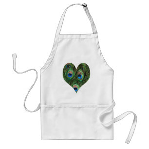 Tablier en forme de coeur de plume de paon