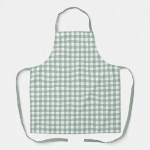 Tablier En vichy de grenouilles à bulles - plaid vert laur