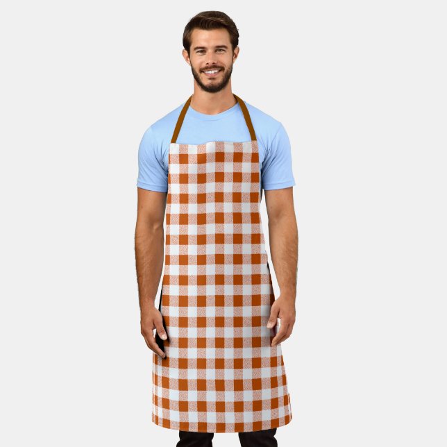 Tablier en vichy vérifier le Motif Brown (Porté)