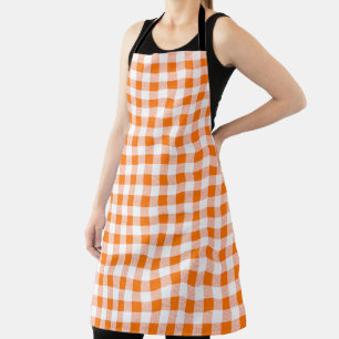 Tablier en vichy Vérifier Motif Orange