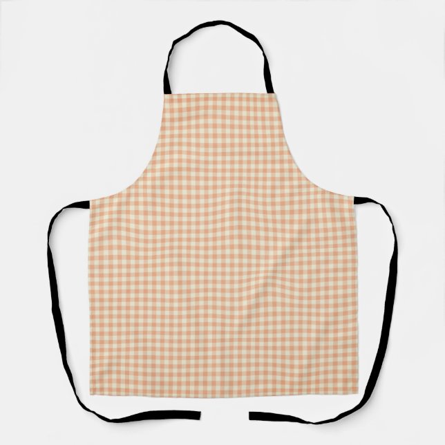Tablier En vichy vintage, Pêche et Beige (Recto)