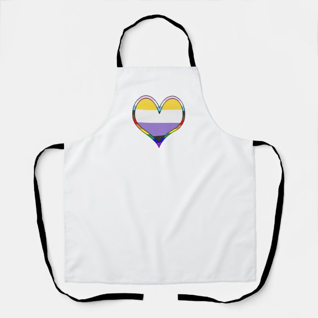 Tablier Enby Pride Heart Apron (Recto)