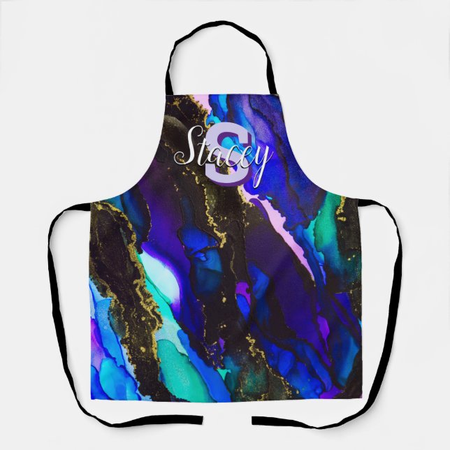 Tablier Encre D'Alcool Violet Sauvage Tout-En-Dessus Impri (Recto)