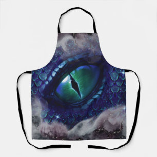 Tablier Encre Glam gothique bleu dragon médiéval