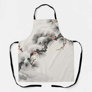 Tablier Encre Japonaise Pin Prunus Fleurissant Hiver