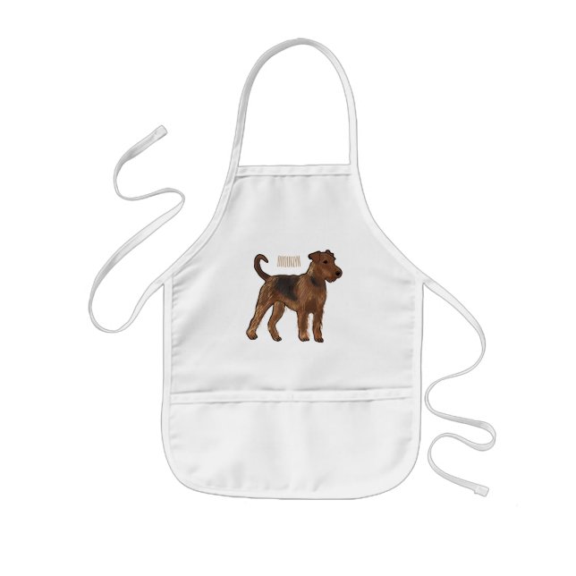 Tablier Enfant Airedale terrier dog cartoon (Devant)