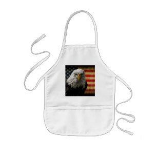 Tablier Enfant American Bald Eagle on Grunge Flag