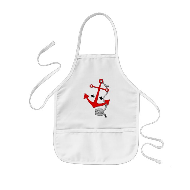 Tablier Enfant Ancres rouges (pour) (Devant)
