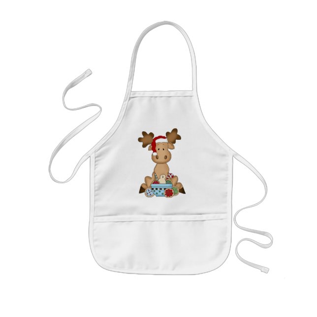 Tablier Enfant Appartement pour enfants Moose de Noël (Devant)