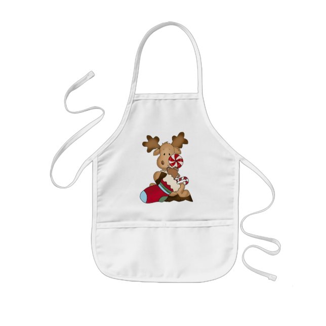 Tablier Enfant Appartement pour enfants Moose de Noël (Devant)