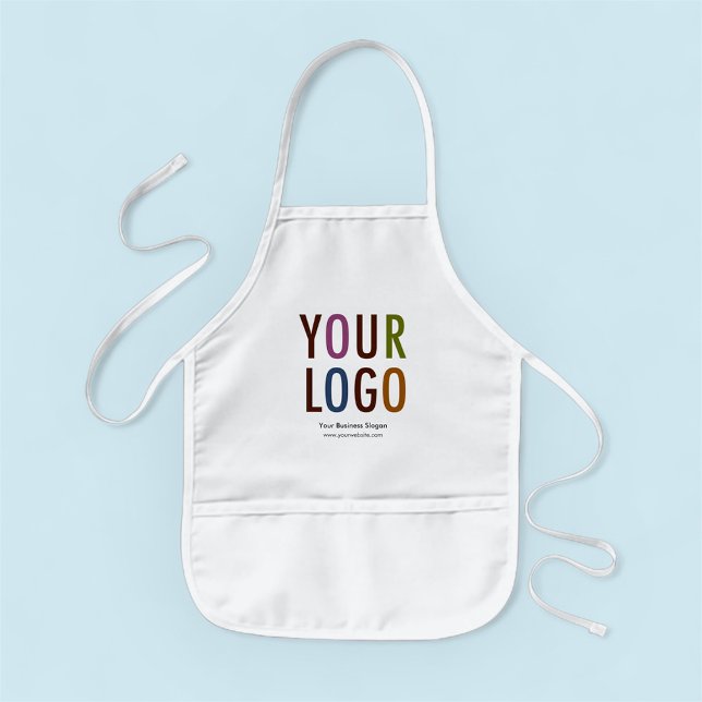 Tablier Enfant Apron Chef Enfants avec logo de l'entreprise ou lo (MISOOK Kids White Apron with Logo)