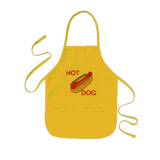 TABLIER ENFANT APRON CHEFS APRON POUR CHIEN CHAUD JAUNE (Devant)