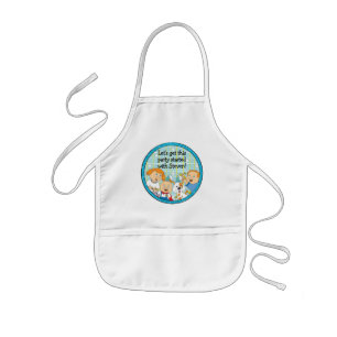 Tablier Enfant Apron Children Zeevie et Friends for Hanoukka Blu