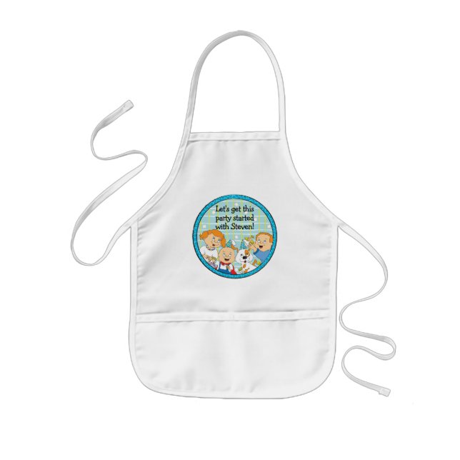 Tablier Enfant Apron Children Zeevie et Friends for Hanoukka Blu (Devant)